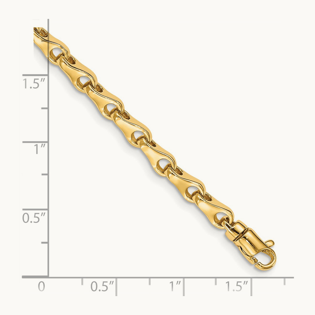 Hand-polished Fancy Link Bracelet, 3.9mm, 14K