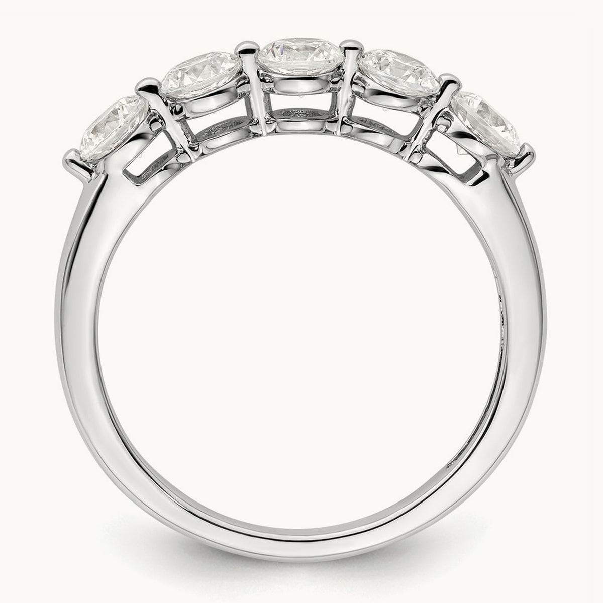 5-Stone Diamond Band, 14K White Gold