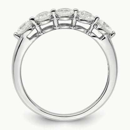 5-Stone Diamond Band, 14K White Gold