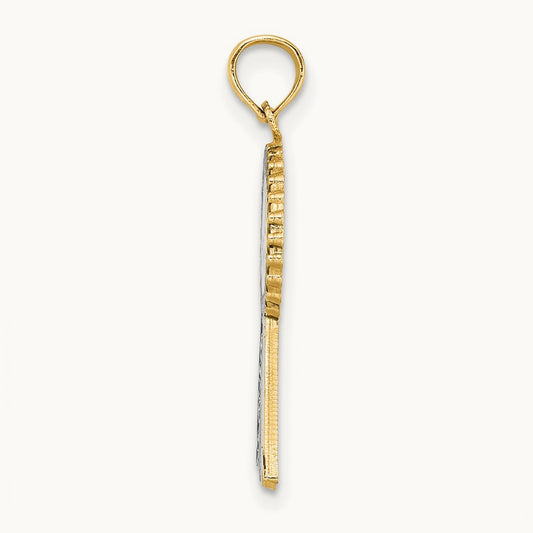 Enamel 1st PLACE Ribbon Charm, 14K