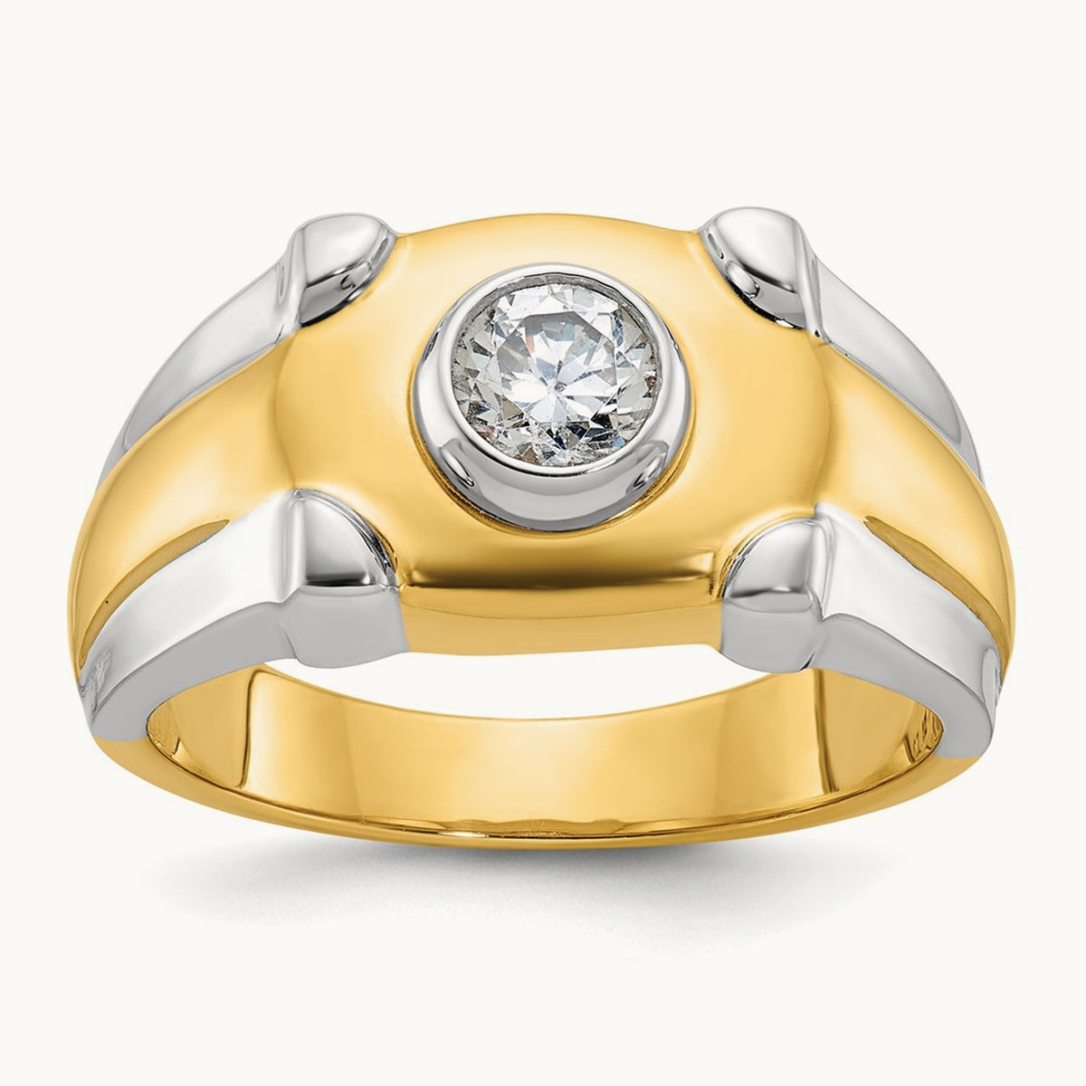 IBGoodman Men's Diamond Complete Ring, 14K Two-tone