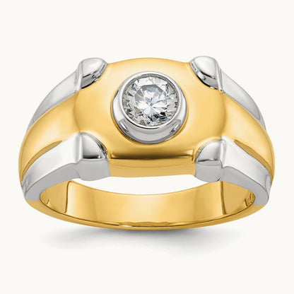 IBGoodman Men's Diamond Complete Ring, 14K Two-tone