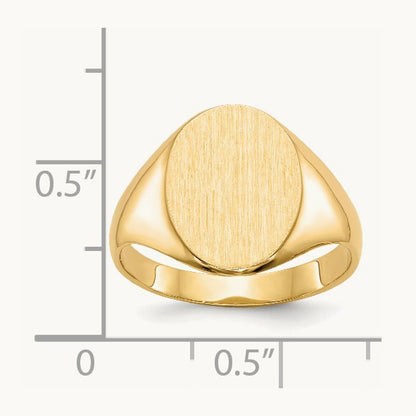 10.0x14. Closed Back Signet Ring, 0mm, 14K