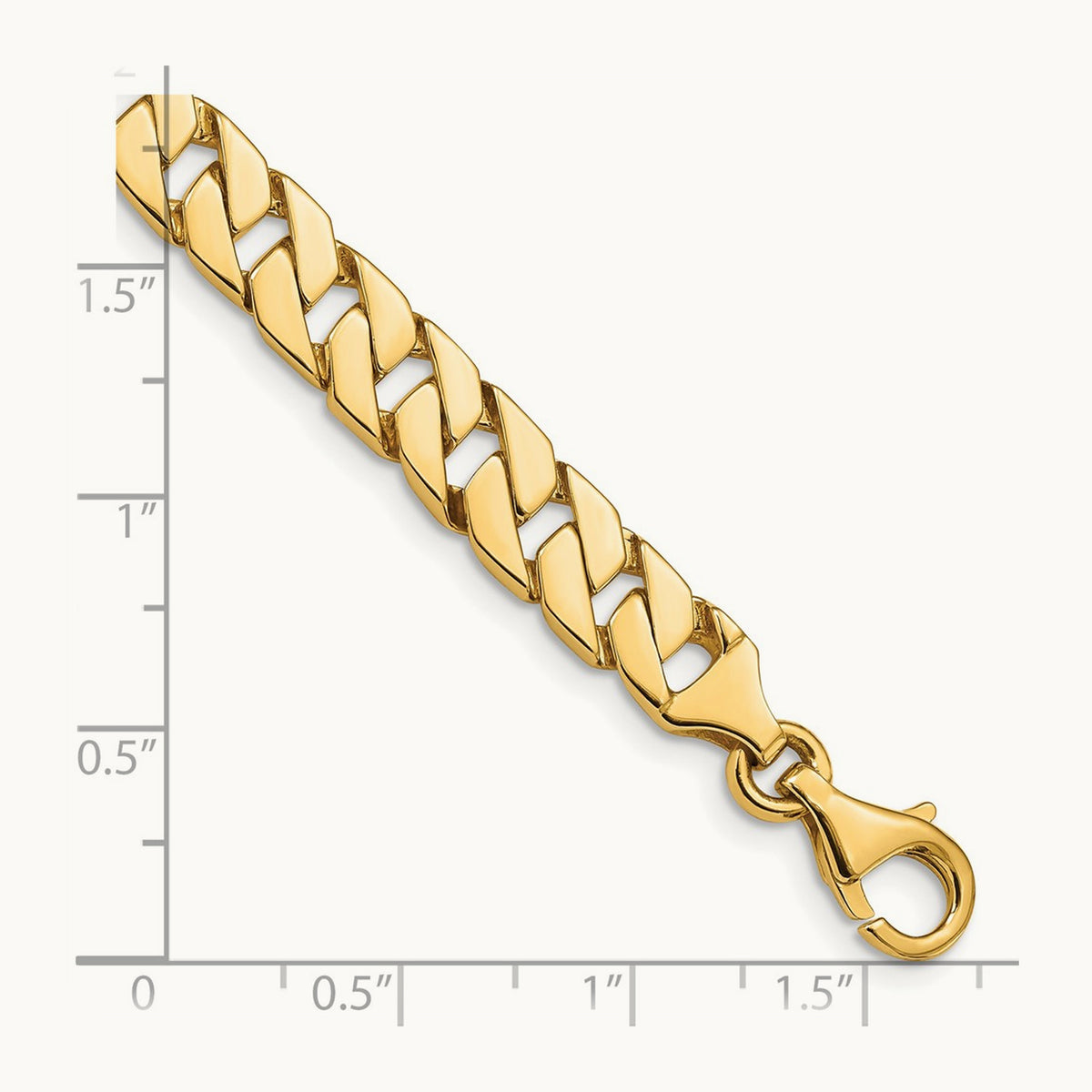 Hand-Polished Fancy Link Chain, 7.4mm, 14K