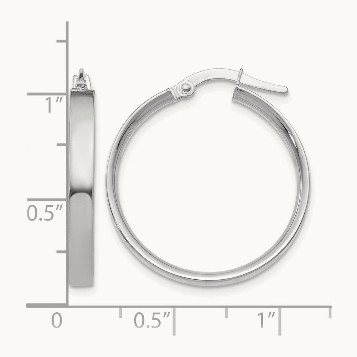 Medium Hoop Earrings — 14K White Gold