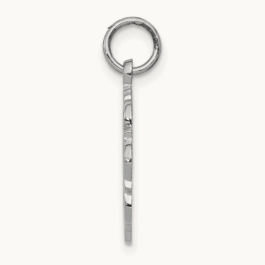 RN Registered Nurse Disc Charm, 14K White Gold