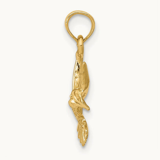 Hummingbird Pendant — 14K Yellow Gold
