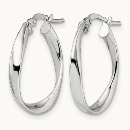Plating Polished Hoop Earrings, 10K with White Rhodium — Leslie's