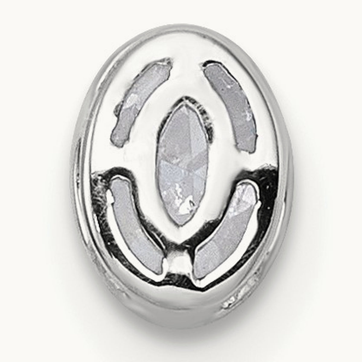 Oval Bezel Set Chain Slide Pendant, 0.25-3.00 ct tw Lab-Grown Diamond — 1/3 ct, VS (Best), 14K White Gold