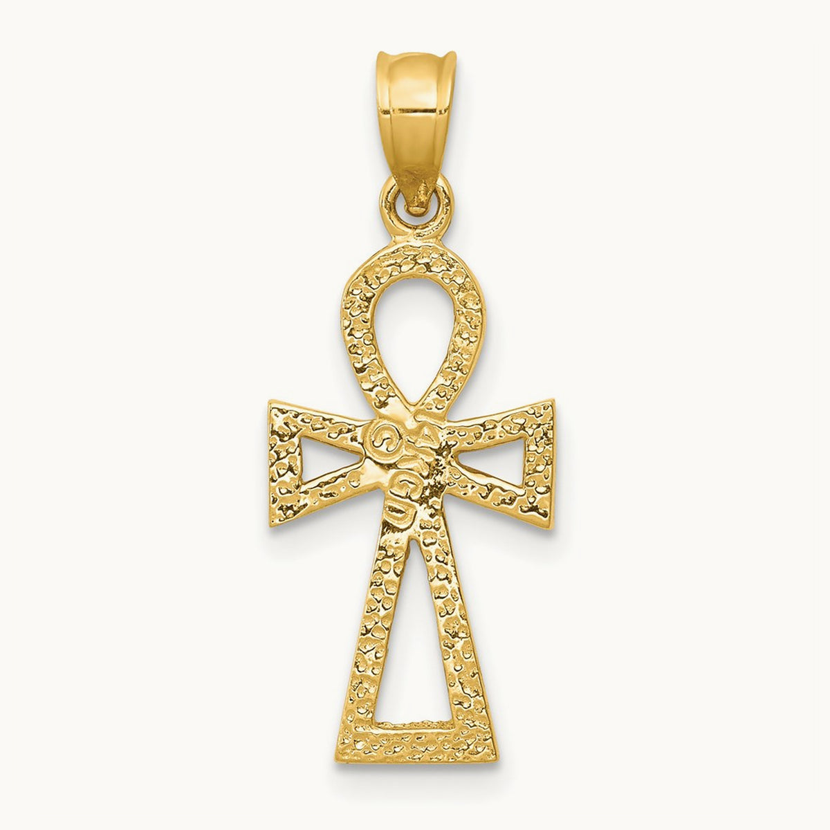 Ankh Cross Charm — 14K Yellow Gold, 27mm