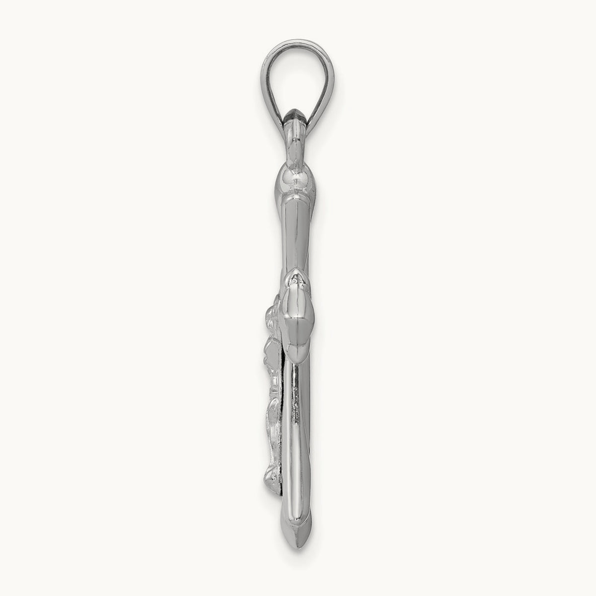 Reversible Crucifix Pendant — 14K White Gold, 30mm