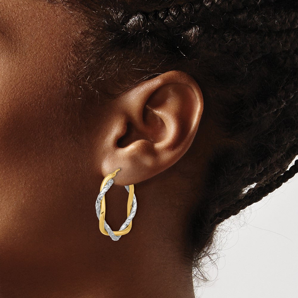 Polished and Textured Twisted Hoop Earrings — photo set