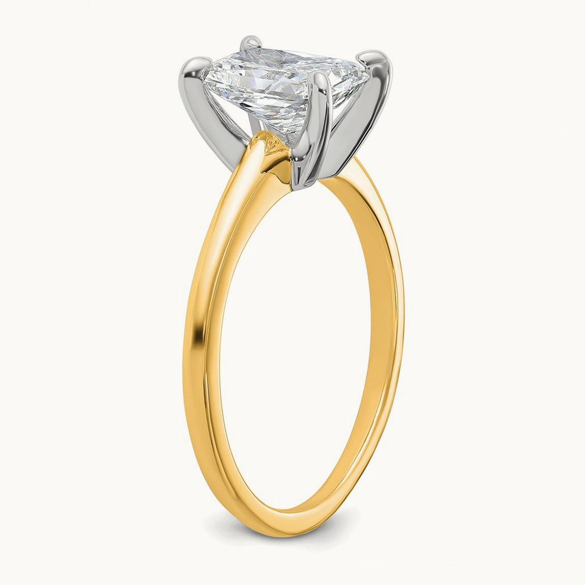 Radiant Solitaire Engagement Ring, 0.50-5.00 ct tw Lab-Grown Diamond — 14K Two-Tone