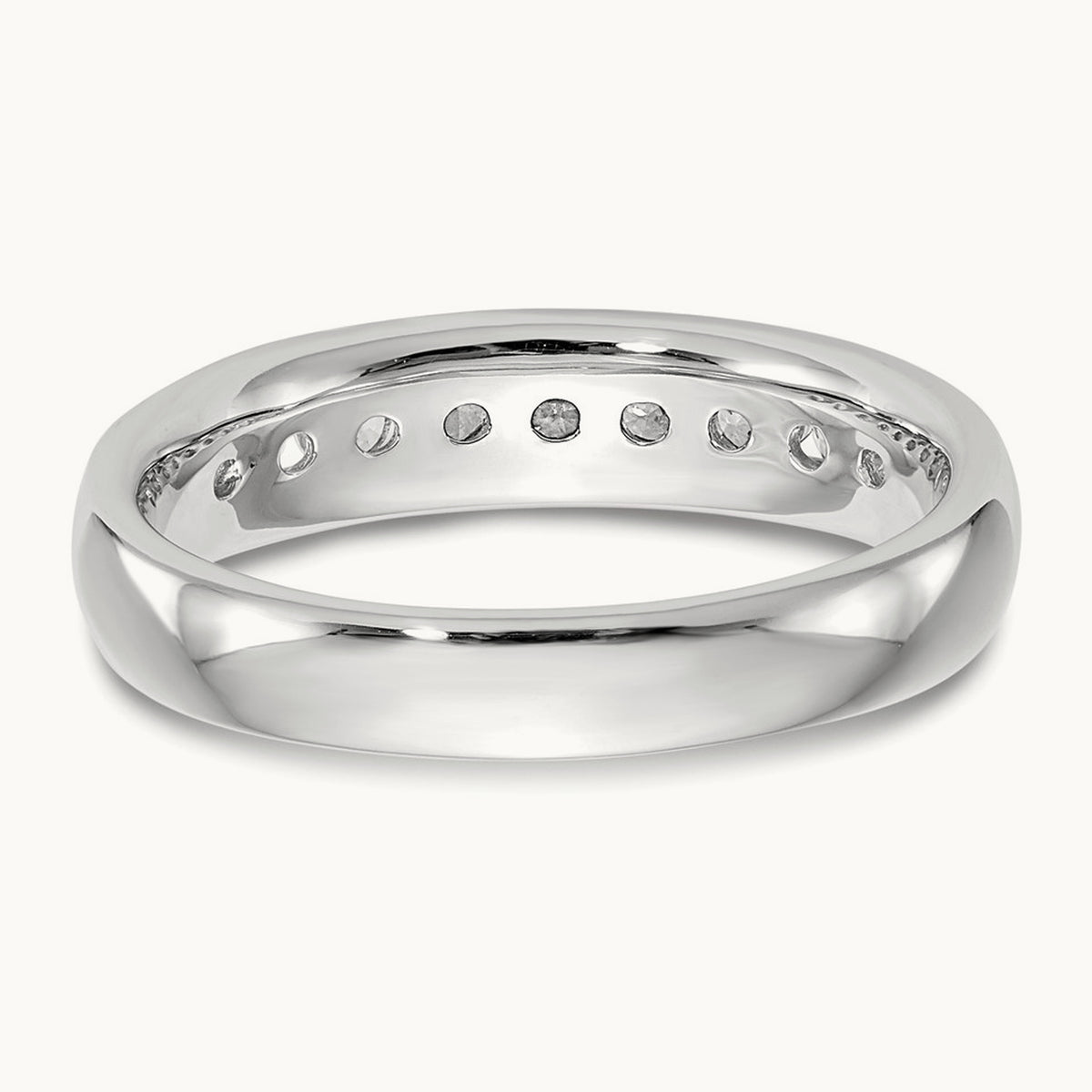 9-Stone Diamond Channel Band, 14K White Gold