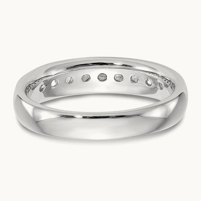 9-Stone Diamond Channel Band, 14K White Gold
