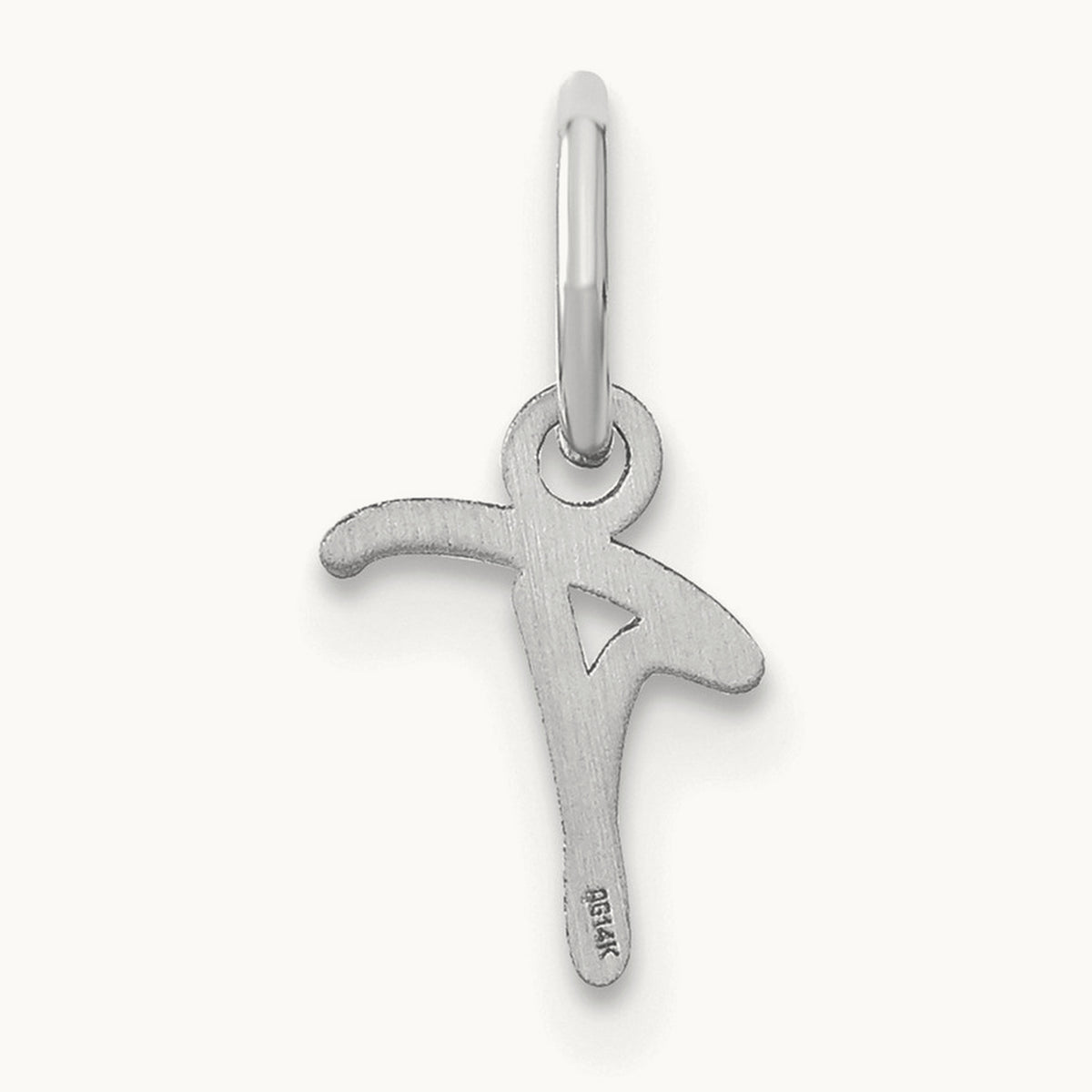 Upper case Initial Charm — 14K White Gold, T