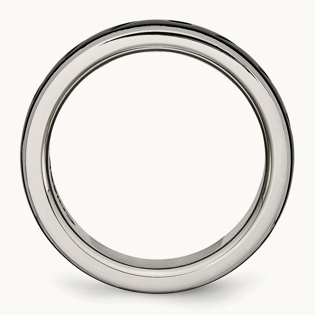 Polished Black IP-plated Grooved Band — photo set
