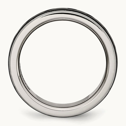 Polished Black IP-plated Grooved Band — photo set