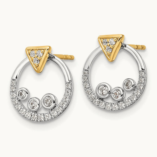 Triangle Earrings with Dangle Jackets, 0.25 ct tw Lab-Grown Diamond