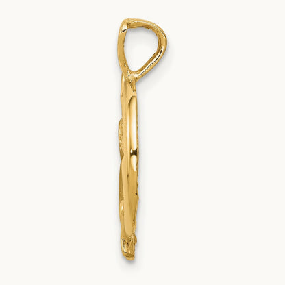 Angel, Moon and Star Pendant, 14K