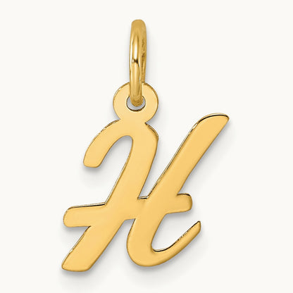 Small Script Letter H Initial Charm, 14K