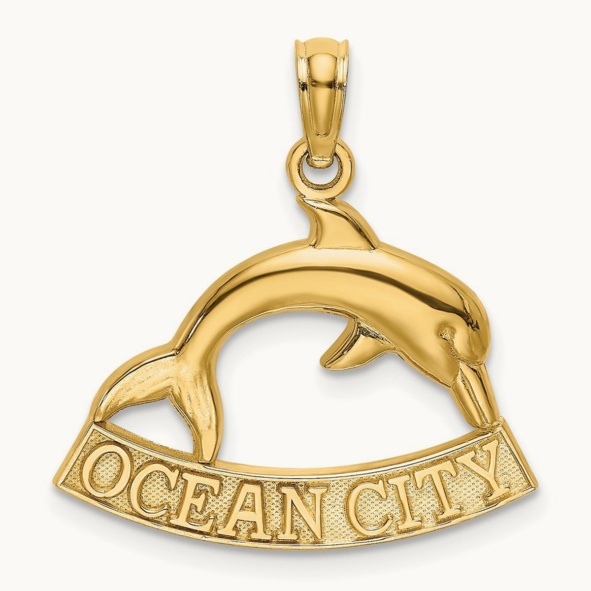 OCEAN CITY Dolphin Charm, 14K