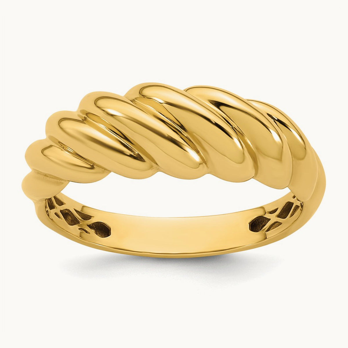Polished Twisted Domed Ring, 14K