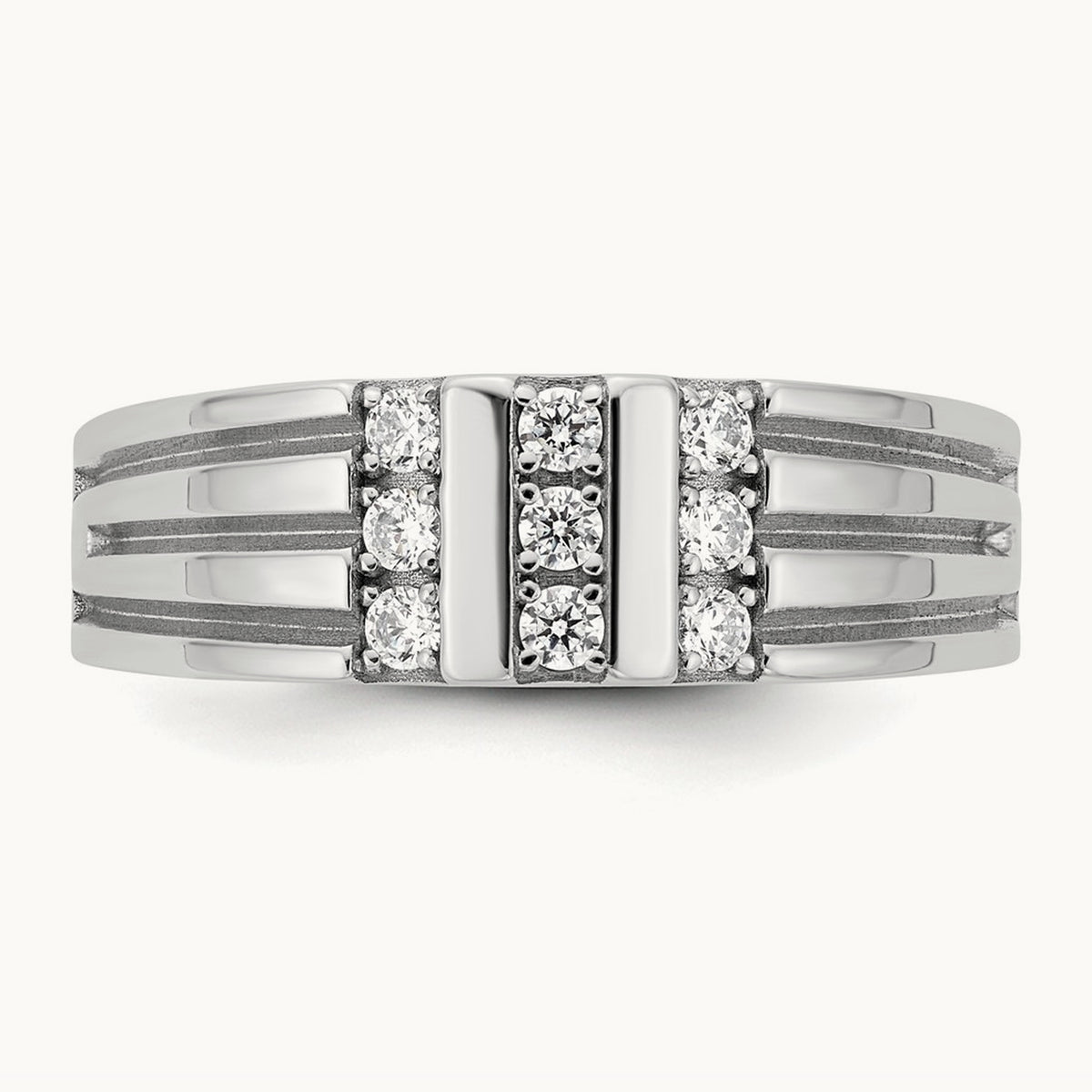 Setting: with White Rhodium IB Goodman Men's Diamond Ring Mounting, 14K Gold — 14K White Gold