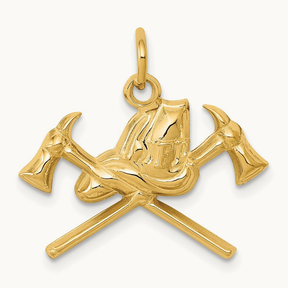 Fire Department Charm — 14K Yellow Gold