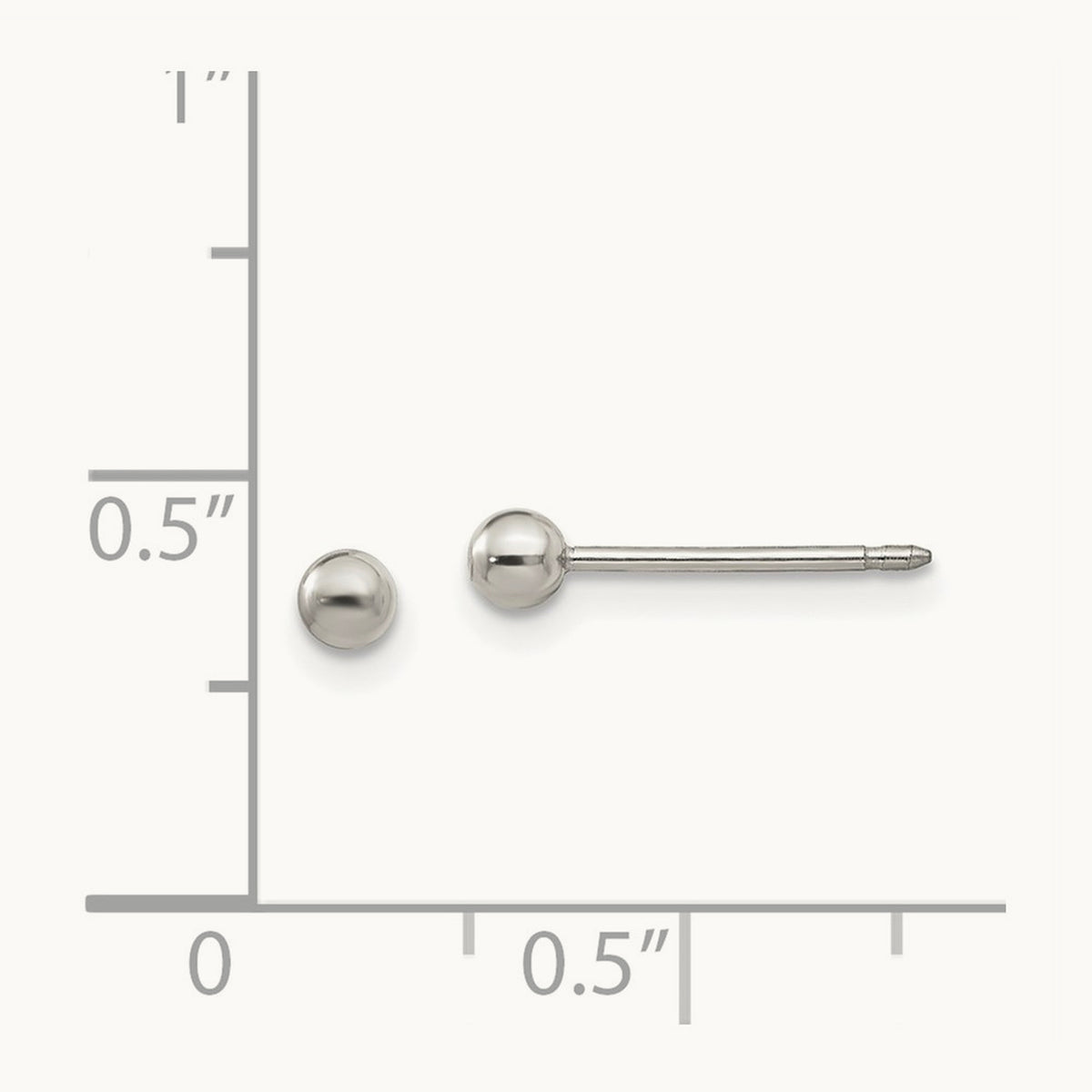 Inverness Titanium Ball Post Earrings, 3mm