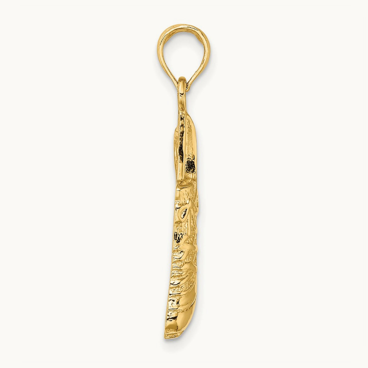 Polished Open-Backed Soccer Cleat Shoe Charm, 14K