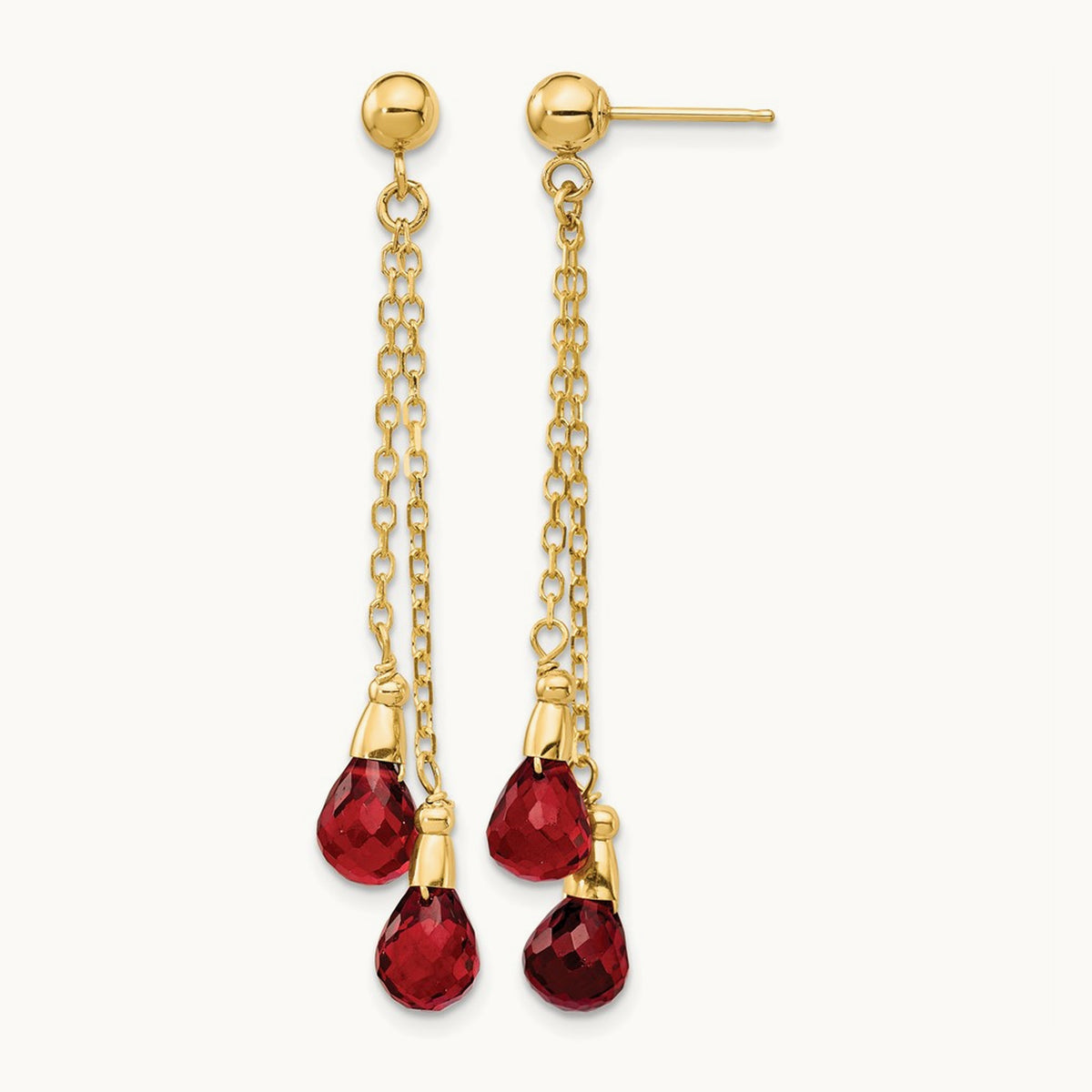 Garnet Dangle Earrings — photo set