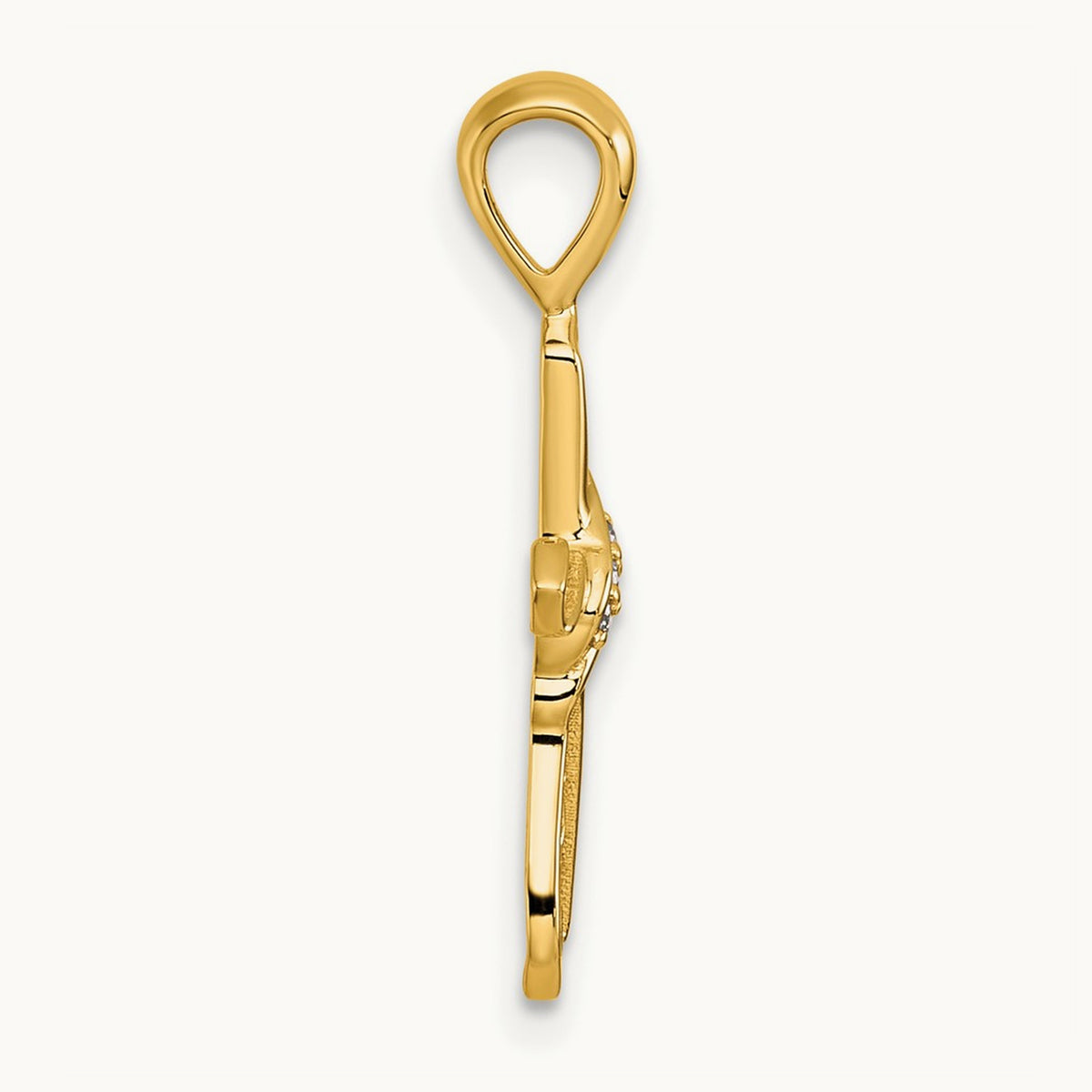 Diamond Cross Pendant — 14K Yellow Gold