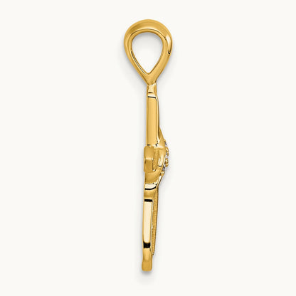 Diamond Cross Pendant — 14K Yellow Gold