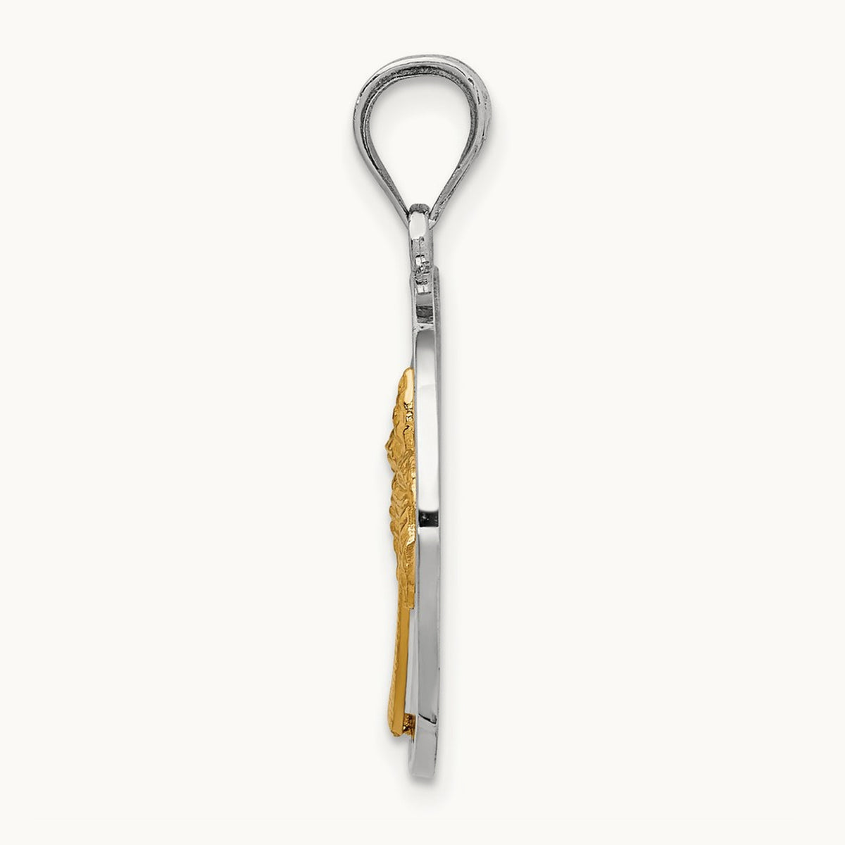 Polished Sunset Pendant, 14K Two-tone