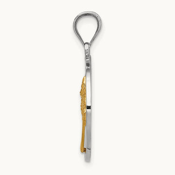 Polished Sunset Pendant, 14K Two-tone