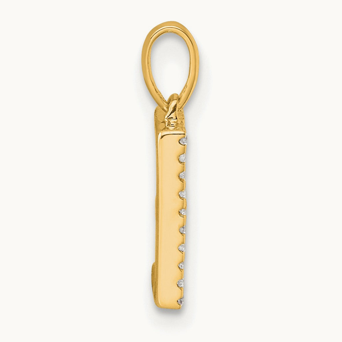 Diamond Letter E Initial Pendant, 14K