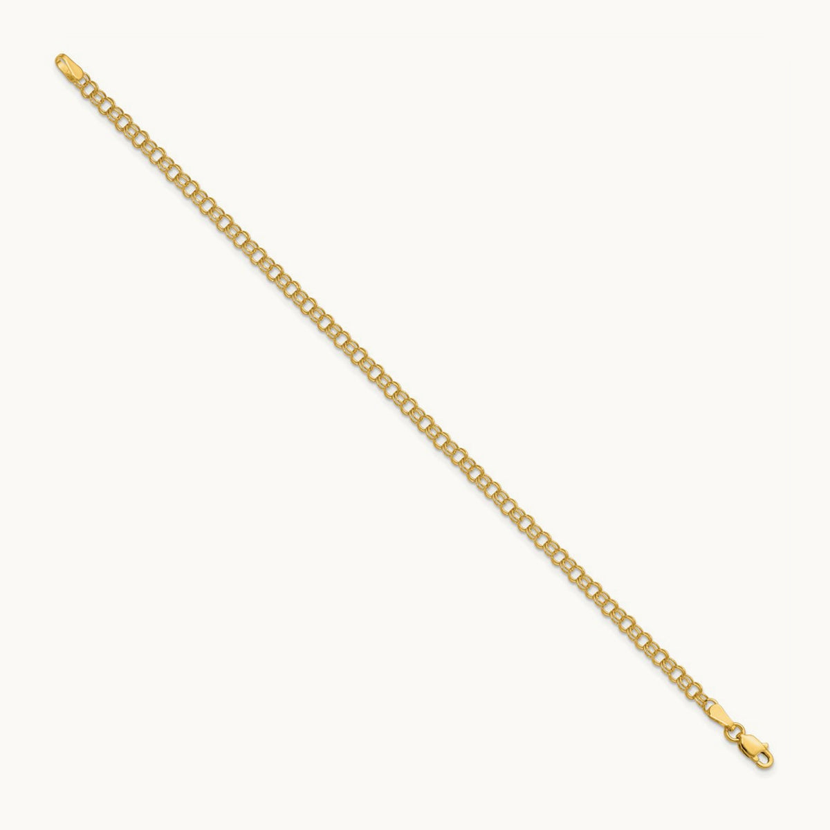Solid Double Link Charm Bracelet — photo set