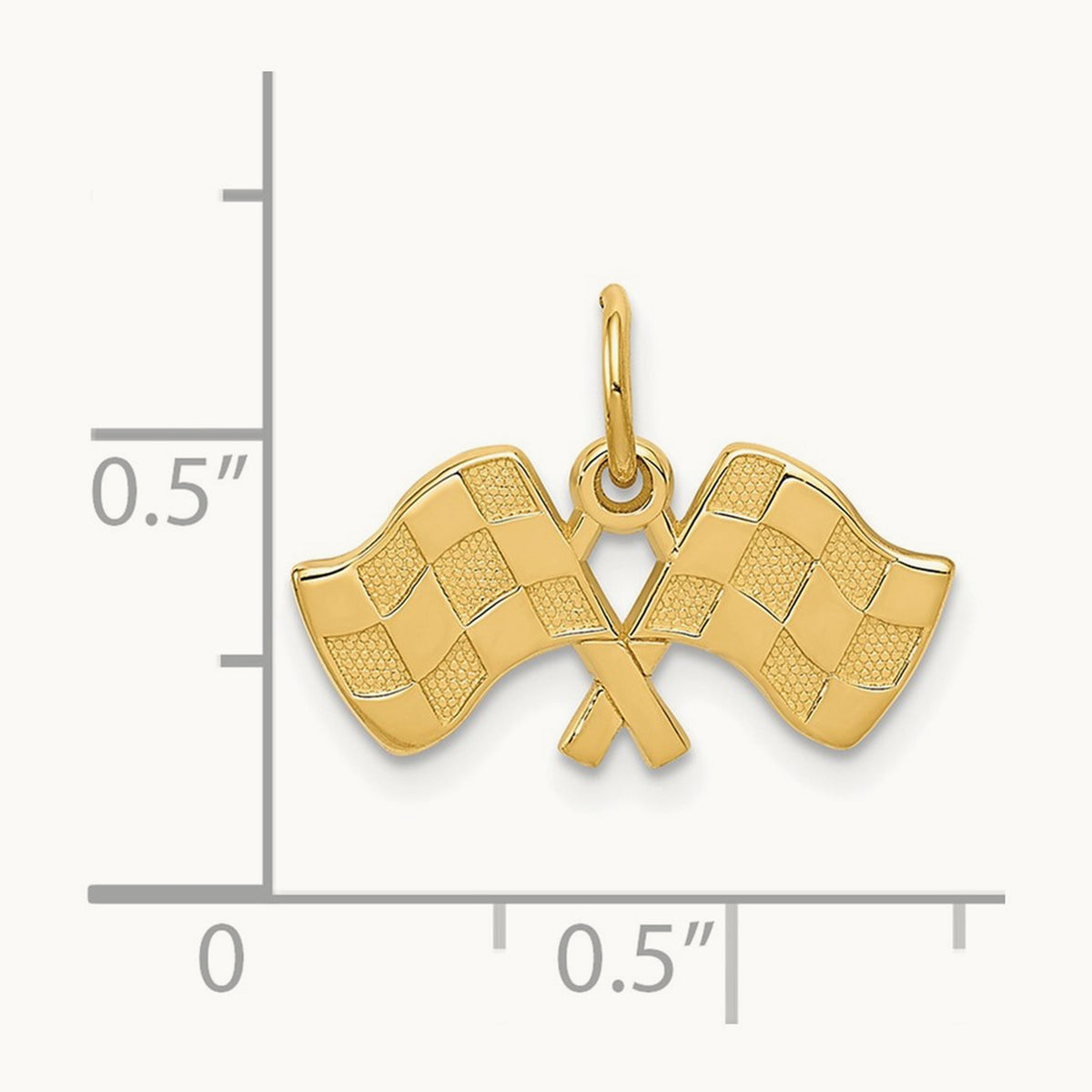 Racing Flags Charm, 14K