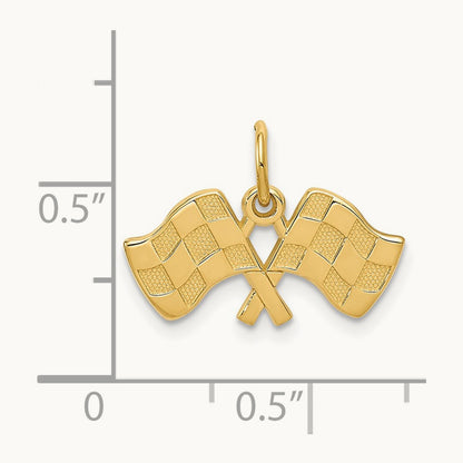 Racing Flags Charm, 14K