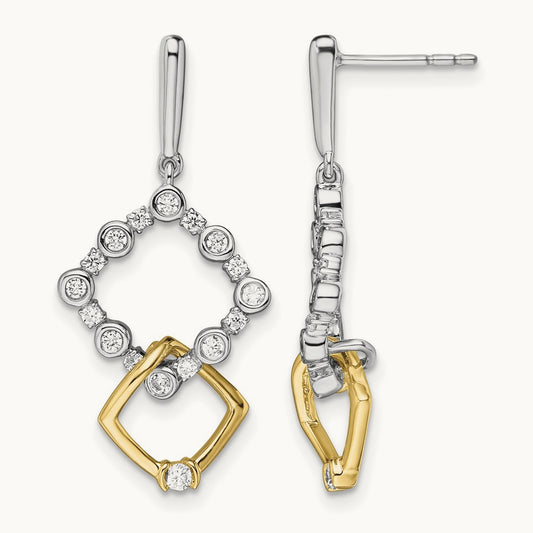 Square Drop Post Earrings, 0.50 ct tw Lab-Grown Diamond