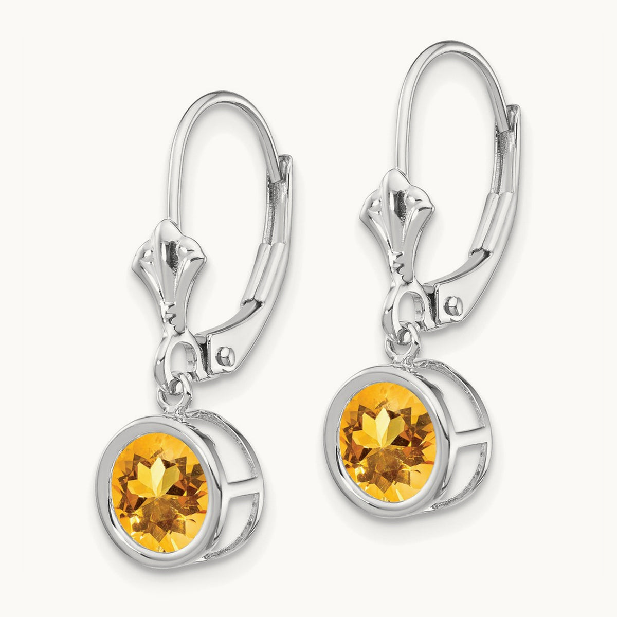 Citrine Leverback Earrings — photo set