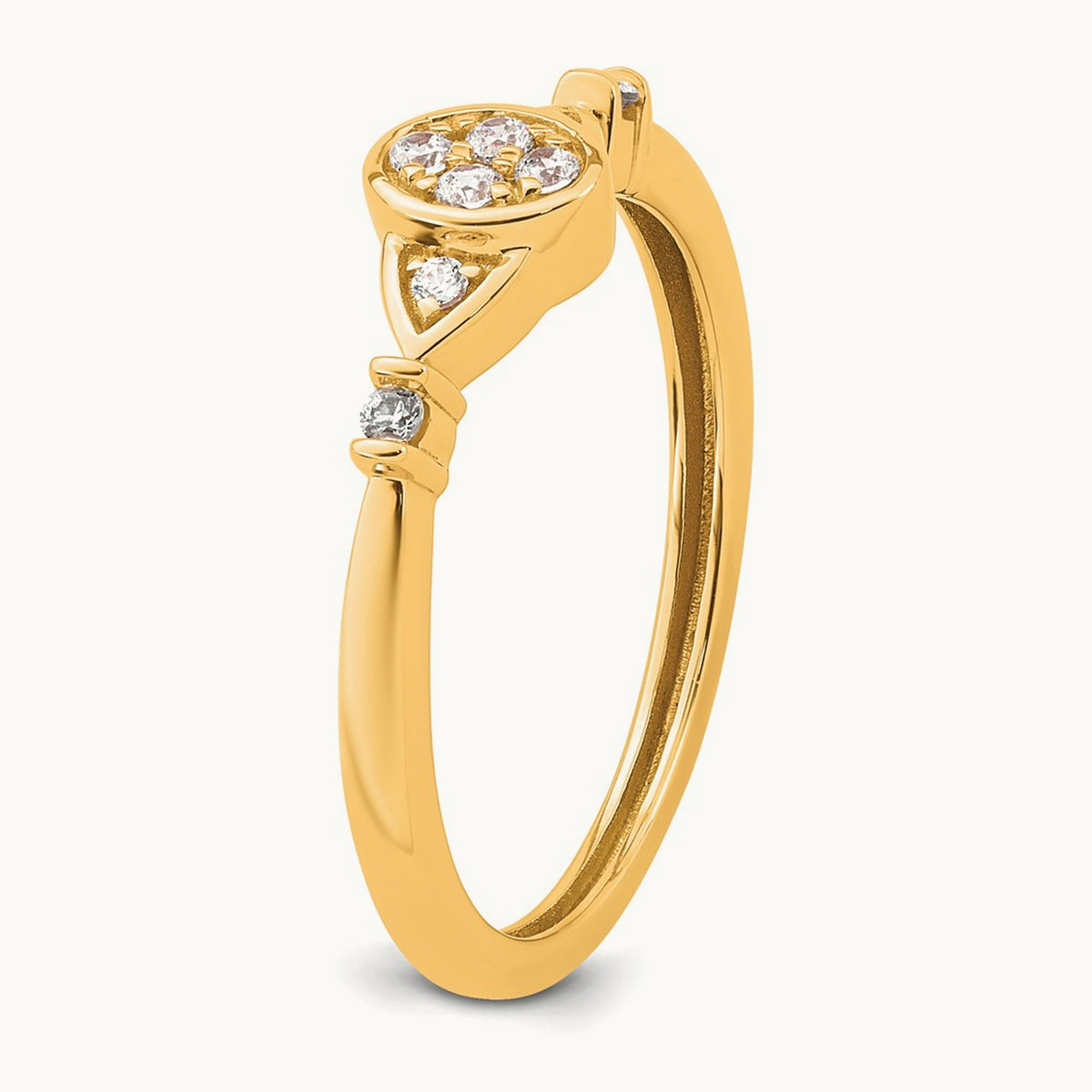 Complete Diamond Cluster Oval Engagement Ring — 14K Yellow Gold