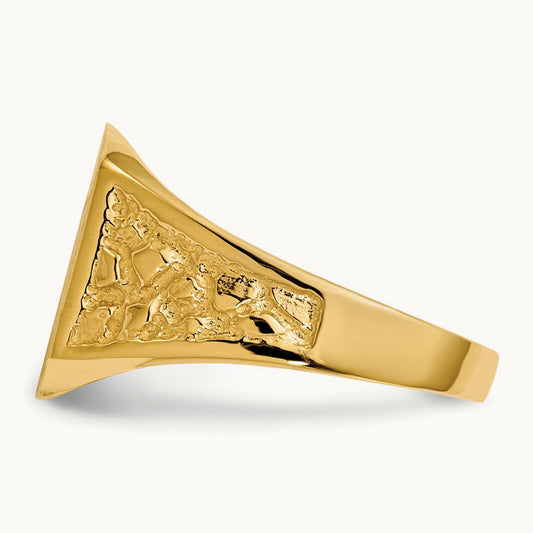 14.0x12. Closed Back Mens Signet Ring, 5mm, 14K