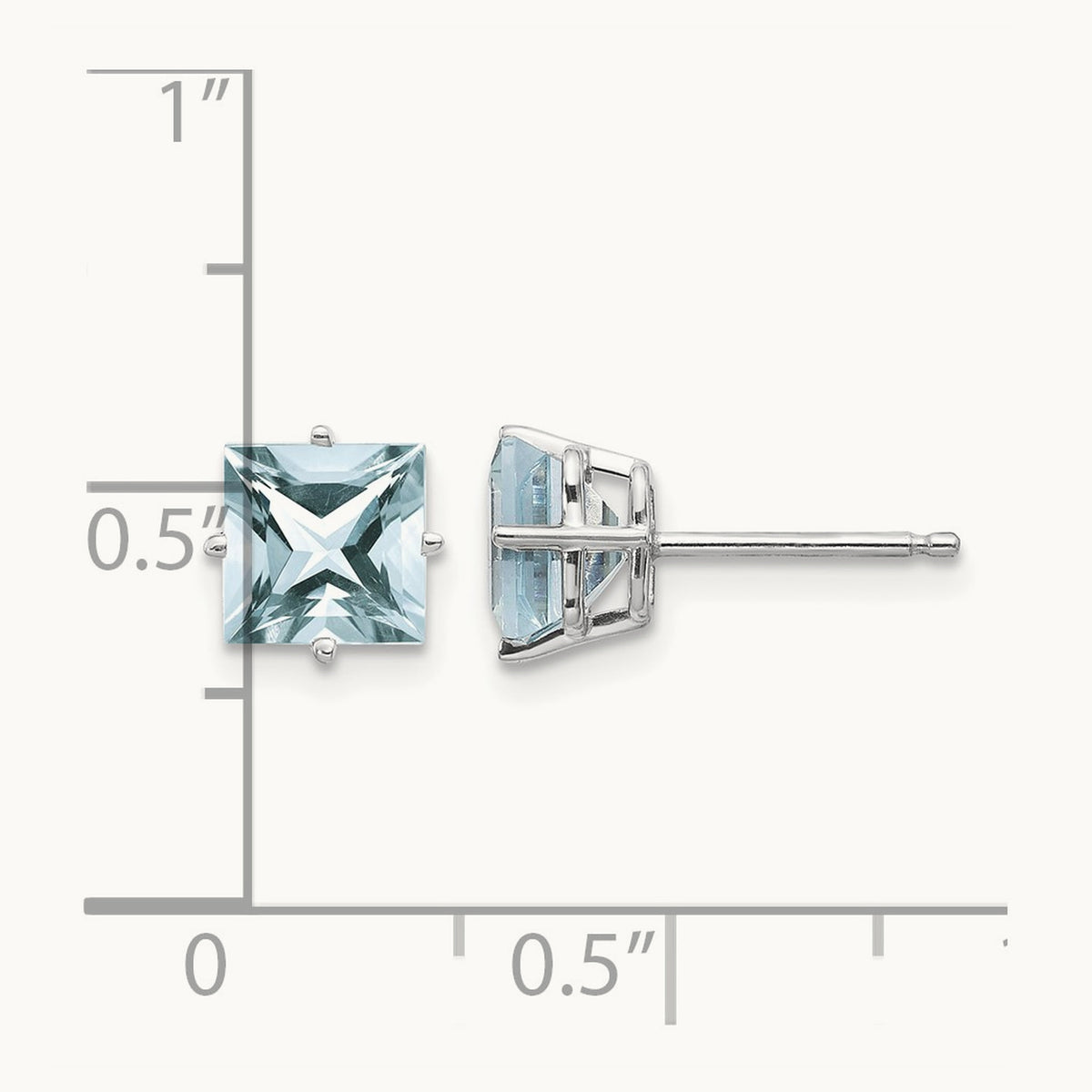 Aquamarine Earrings, 14K White Gold