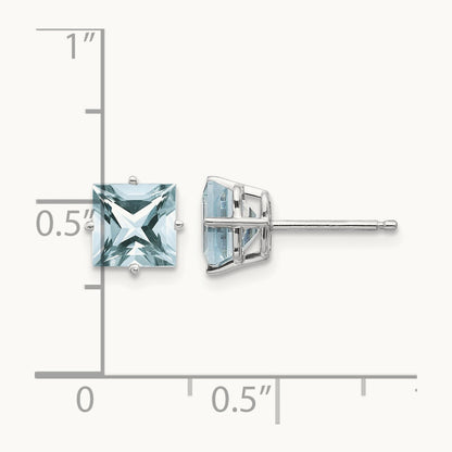 Aquamarine Earrings, 14K White Gold