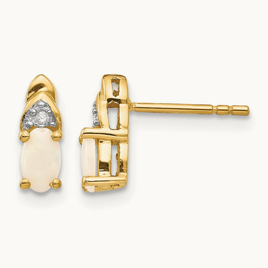 Opal and Diamond Earrings, 14K
