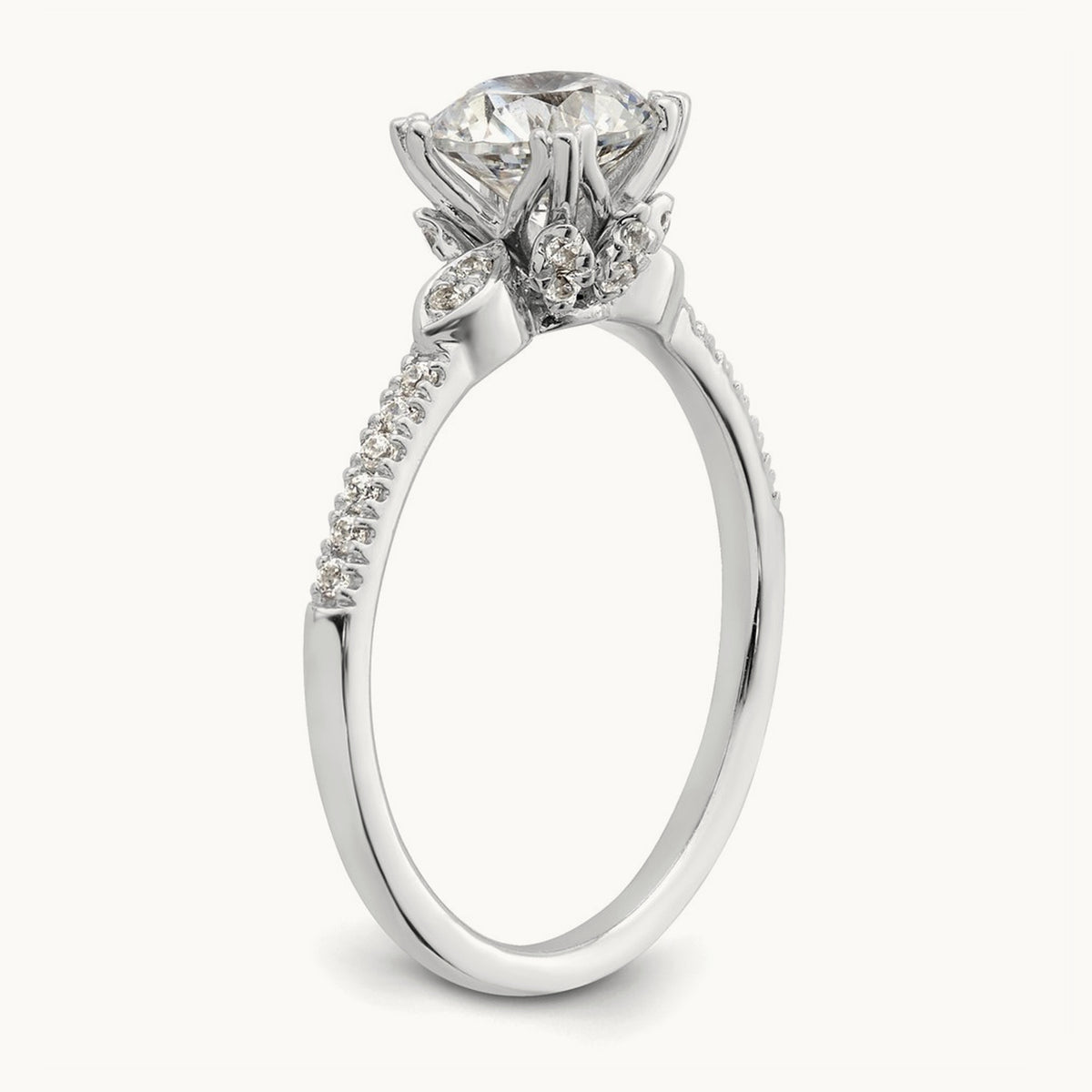 Round Semi-Mount Engagement Ring — 1 ct, 7