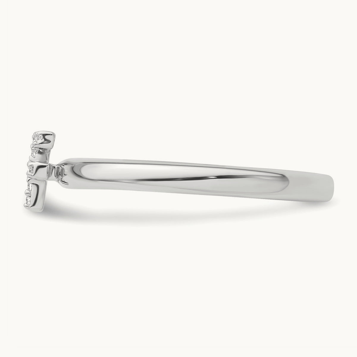 Stackable Diamond Ring — 14K White Gold, F