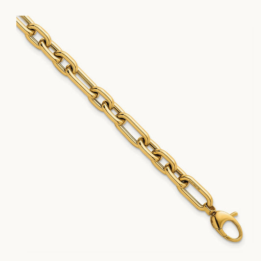 Polished Fancy Open Link w/ .5in ext. Bracelet, 14K